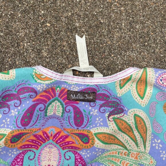 Matilda Jane Colorful Vibrant Paisley Beach Coverup Dress with Pockets Sz 6 - Picture 5 of 6